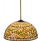 Meyda Lighting Tiffany Turning Leaf 20" Mahogany Bronze Pendant Light With Multi-Colored Stained Shade Glass