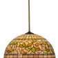 Meyda Lighting Tiffany Turning Leaf 20" Mahogany Bronze Pendant Light With Multi-Colored Stained Shade Glass