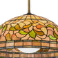 Meyda Lighting Tiffany Turning Leaf 20" Mahogany Bronze Pendant Light With Multi-Colored Stained Shade Glass