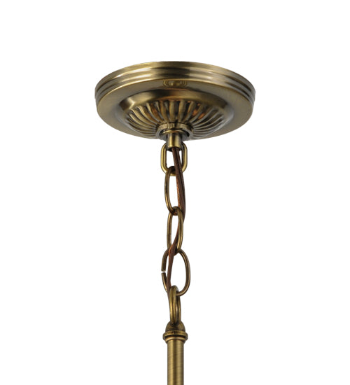 Meyda Lighting Tiffany Turning Leaf 20" Mahogany Bronze Pendant Light With Multi-Colored Stained Shade Glass