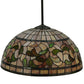 Meyda Lighting Tiffany Turning Leaf 20" Oil Rubbed Bronze Pendant Light With Multi-Colored Shade Glass