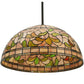 Meyda Lighting Tiffany Turning Leaf 20" Oil Rubbed Bronze Pendant Light With Multi-Colored Shade Glass