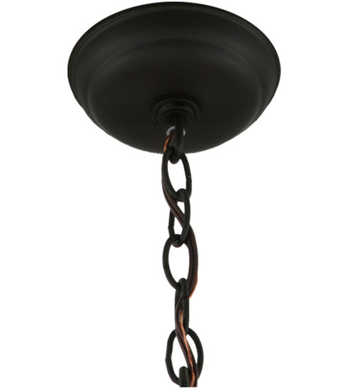 Meyda Lighting Tiffany Turning Leaf 20" Oil Rubbed Bronze Pendant Light With Multi-Colored Shade Glass