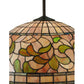Meyda Lighting Tiffany Turning Leaf 20" Oil Rubbed Bronze Pendant Light With Multi-Colored Shade Glass