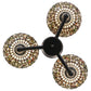 Meyda Lighting Tiffany Turning Leaf 22" 3-Light Craftsman Brown Flush Mount Light With Multi-Colored Shade Glass
