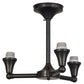 Meyda Lighting Tiffany Turning Leaf 22" 3-Light Craftsman Brown Flush Mount Light With Multi-Colored Shade Glass