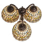 Meyda Lighting Tiffany Turning Leaf 23" 3-Light Mahogany Bronze Table Lamp With Multi-Colored Shade Glass