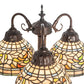 Meyda Lighting Tiffany Turning Leaf 23" 3-Light Mahogany Bronze Table Lamp With Multi-Colored Shade Glass