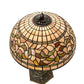 Meyda Lighting Tiffany Turning Leaf 23" Mahogany Bronze Table Lamp With Multi-Colored Shade Glass