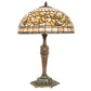Meyda Lighting Tiffany Turning Leaf 23" Mahogany Bronze Table Lamp With Multi-Colored Shade Glass