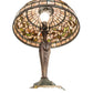Meyda Lighting Tiffany Turning Leaf 23" Mahogany Bronze Table Lamp With Multi-Colored Shade Glass