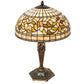 Meyda Lighting Tiffany Turning Leaf 23" Mahogany Bronze Table Lamp With Multi-Colored Shade Glass