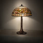 Meyda Lighting Tiffany Turning Leaf 253821 23" Mahogany Bronze Table Lamp With Multi-Colored Shade Glass