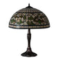 Meyda Lighting Tiffany Turning Leaf 26" 3-Light Mahogany Bronze Table Lamp With Multi-Colored Shade Glass