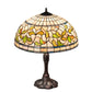 Meyda Lighting Tiffany Turning Leaf 26" 3-Light Mahogany Bronze Table Lamp With Multi-Colored Shade Glass