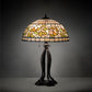 Meyda Lighting Tiffany Turning Leaf 30" 3-Light Mahogany Bronze Table Lamp With Multi-Colored Shade Glass