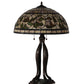 Meyda Lighting Tiffany Turning Leaf 30" 3-Light Mahogany Bronze Table Lamp With Multi-Colored Shade Glass