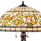 Meyda Lighting Tiffany Turning Leaf 30" 3-Light Mahogany Bronze Table Lamp With Multi-Colored Shade Glass
