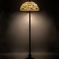 Meyda Lighting Tiffany Turning Leaf 60" 3-Light Mahogany Bronze Floor Lamp With Multi-Colored Shade Glass