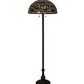 Meyda Lighting Tiffany Turning Leaf 60" 3-Light Mahogany Bronze Floor Lamp With Multi-Colored Shade Glass