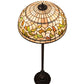 Meyda Lighting Tiffany Turning Leaf 60" 3-Light Mahogany Bronze Floor Lamp With Multi-Colored Shade Glass
