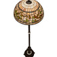 Meyda Lighting Tiffany Turning Leaf 71" Mahogany Bronze Floor Lamp With Multi-Colored Shade Glass