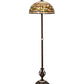 Meyda Lighting Tiffany Turning Leaf 71" Mahogany Bronze Floor Lamp With Multi-Colored Shade Glass