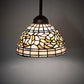 Meyda Lighting Tiffany Turning Leaf 8" Mahogany Bronze Mini Pendant Light With Multi-Colored Shade Glass