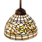 Meyda Lighting Tiffany Turning Leaf 8" Mahogany Bronze Mini Pendant Light With Multi-Colored Shade Glass
