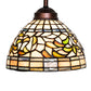 Meyda Lighting Tiffany Turning Leaf 8" Mahogany Bronze Mini Pendant Light With Multi-Colored Shade Glass