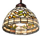 Meyda Lighting Tiffany Turning Leaf 8" Mahogany Bronze Mini Pendant Light With Multi-Colored Shade Glass