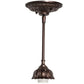 Meyda Lighting Tiffany Turning Leaf 8" Mahogany Bronze Mini Pendant Light With Stained Shade Glass