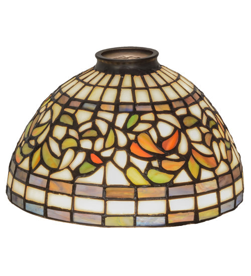 Meyda Lighting Tiffany Turning Leaf 8" Multi-Colored Shade Glass