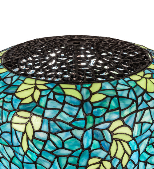 Meyda Lighting Tiffany Wisteria 18" Blue & Teal Shade Glass