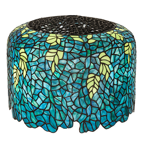 Meyda Lighting Tiffany Wisteria 18" Blue & Teal Shade Glass