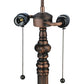 Meyda Lighting Tiffany Wisteria 25" 2-Light Mahogany Bronze Table Lamp With Blue and Green Shade Glass