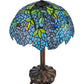 Meyda Lighting Tiffany Wisteria 25" 2-Light Mahogany Bronze Table Lamp With Blue and Green Shade Glass