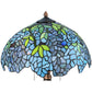 Meyda Lighting Tiffany Wisteria 25" 2-Light Mahogany Bronze Table Lamp With Blue and Green Shade Glass