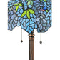 Meyda Lighting Tiffany Wisteria 25" 2-Light Mahogany Bronze Table Lamp With Blue and Green Shade Glass