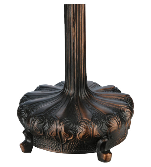 Meyda Lighting Tiffany Wisteria 25" 2-Light Mahogany Bronze Table Lamp With Blue and Green Shade Glass