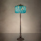 Meyda Lighting Tiffany Wisteria 252160 62" 3-Light Mahogany Bronze Floor Lamp With Green & Blue Stained Shade Glass