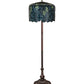 Meyda Lighting Tiffany Wisteria 252160 62" 3-Light Mahogany Bronze Floor Lamp With Green & Blue Stained Shade Glass