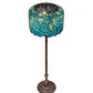 Meyda Lighting Tiffany Wisteria 252160 62" 3-Light Mahogany Bronze Floor Lamp With Green & Blue Stained Shade Glass