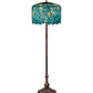 Meyda Lighting Tiffany Wisteria 252160 62" 3-Light Mahogany Bronze Floor Lamp With Green & Blue Stained Shade Glass