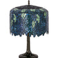 Meyda Lighting Tiffany Wisteria 29" 3-Light Mahogany Bronze Table Lamp With Green Shade Glass