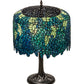 Meyda Lighting Tiffany Wisteria 29" 3-Light Mahogany Bronze Table Lamp With Green Shade Glass