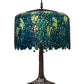 Meyda Lighting Tiffany Wisteria 29" 3-Light Mahogany Bronze Table Lamp With Green Shade Glass