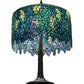 Meyda Lighting Tiffany Wisteria 29" 3-Light Mahogany Bronze Table Lamp With Green Shade Glass