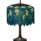 Meyda Lighting Tiffany Wisteria 29" 3-Light Mahogany Bronze Table Lamp With Green Shade Glass