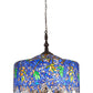 Meyda Lighting Tiffany Wisteria 30" 5-Light Mahogany Bronze Pendant Light With Multi-Colored Shade Glass